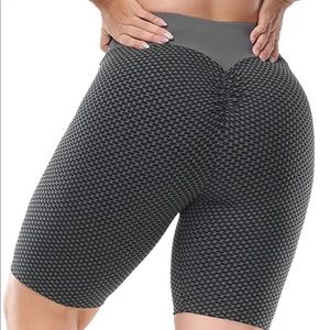 Plus size butt lifting biker shorts